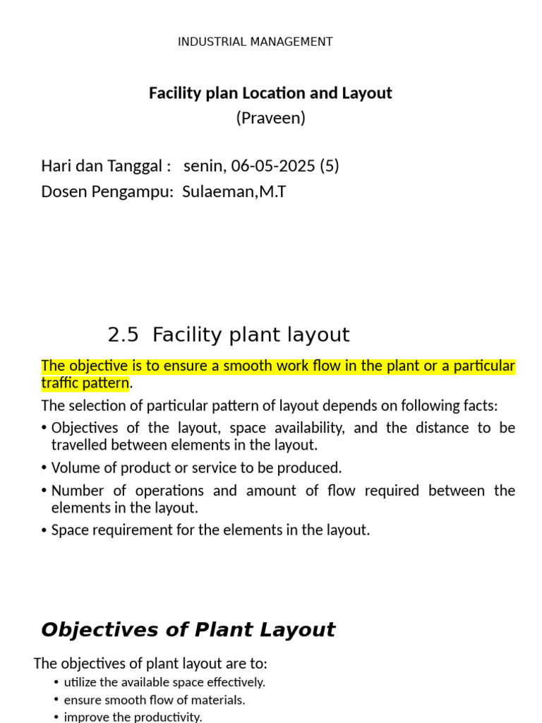 MATERI 5 Plan Lay Out - 122635 | PDF | Secondary Sector Of The Economy ...