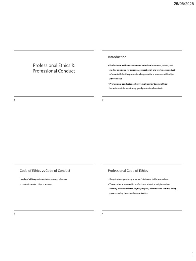 Professional Ethics and Professional Conduct | PDF | Professional ...