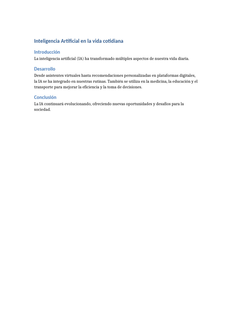 Inteligencia Artificial en La Vida Cotidiana | PDF