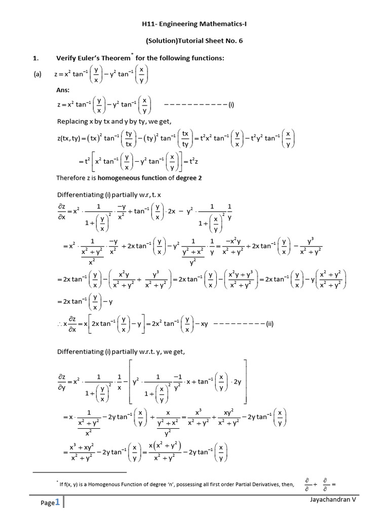 TutorialSheetNo6 Solution | PDF