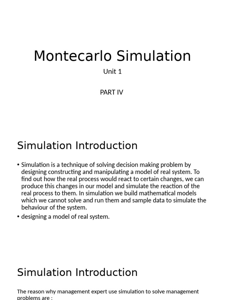 Monte Carlo Simulation Explained | PDF | Probability Distribution ...