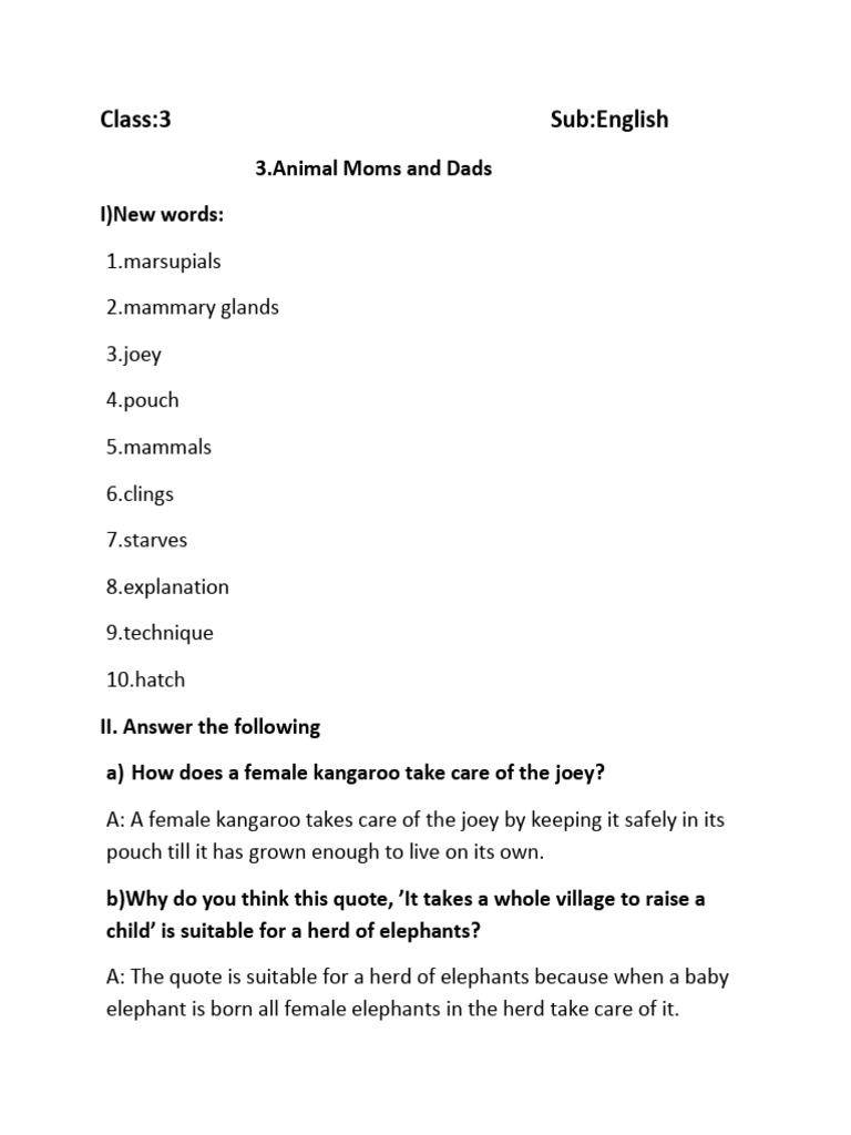 Class 3 English L.no3 (Sem 2) | PDF