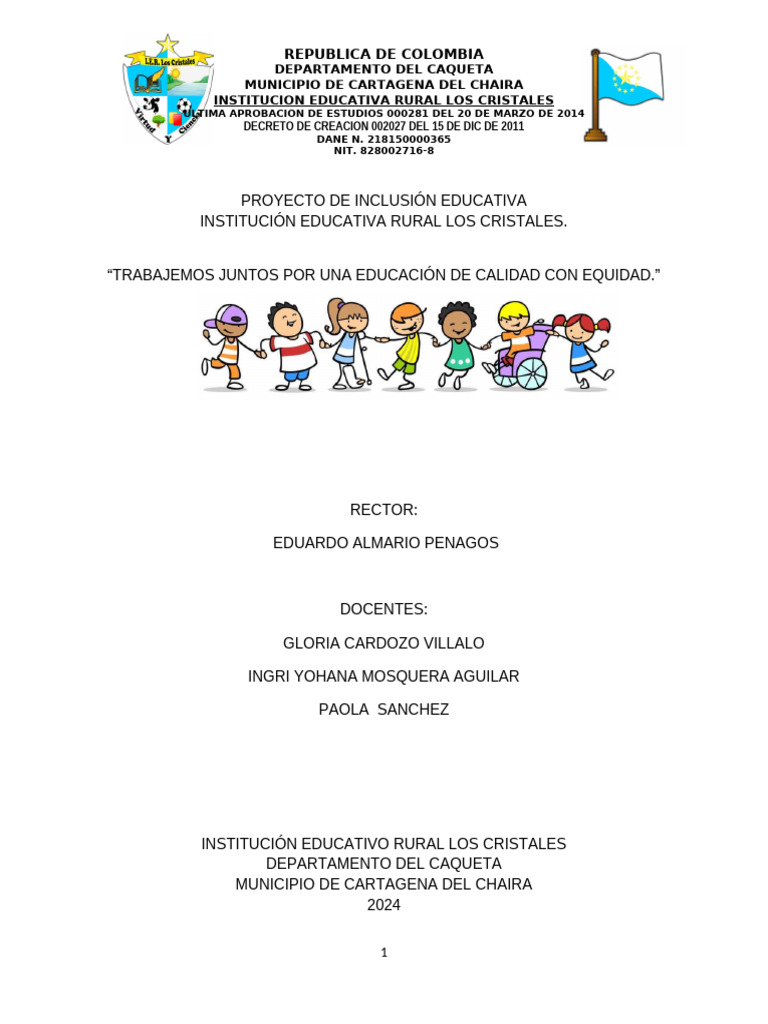 Proyecto de Inclusión Educativa en Caquetá | PDF | Inclusión (Educación ...
