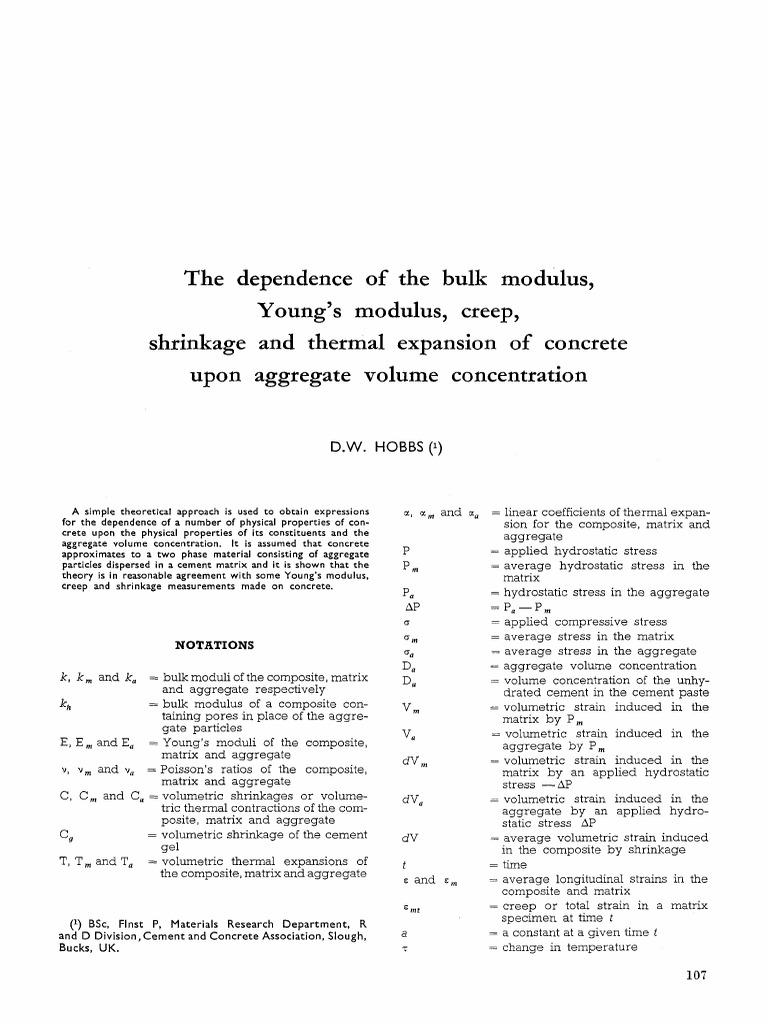 Bulk Modulus Dependence in Concrete | PDF | Concrete | Composite Material