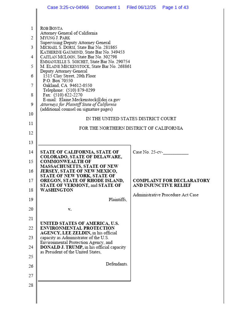 California's Challenge to EPA Waivers | PDF | Clean Air Act (United ...