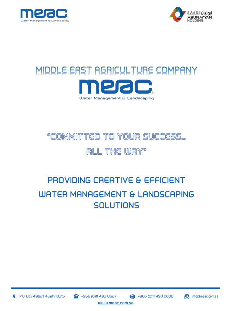 MEAC: Water Management Solutions Overview | PDF | Riyadh | Playground