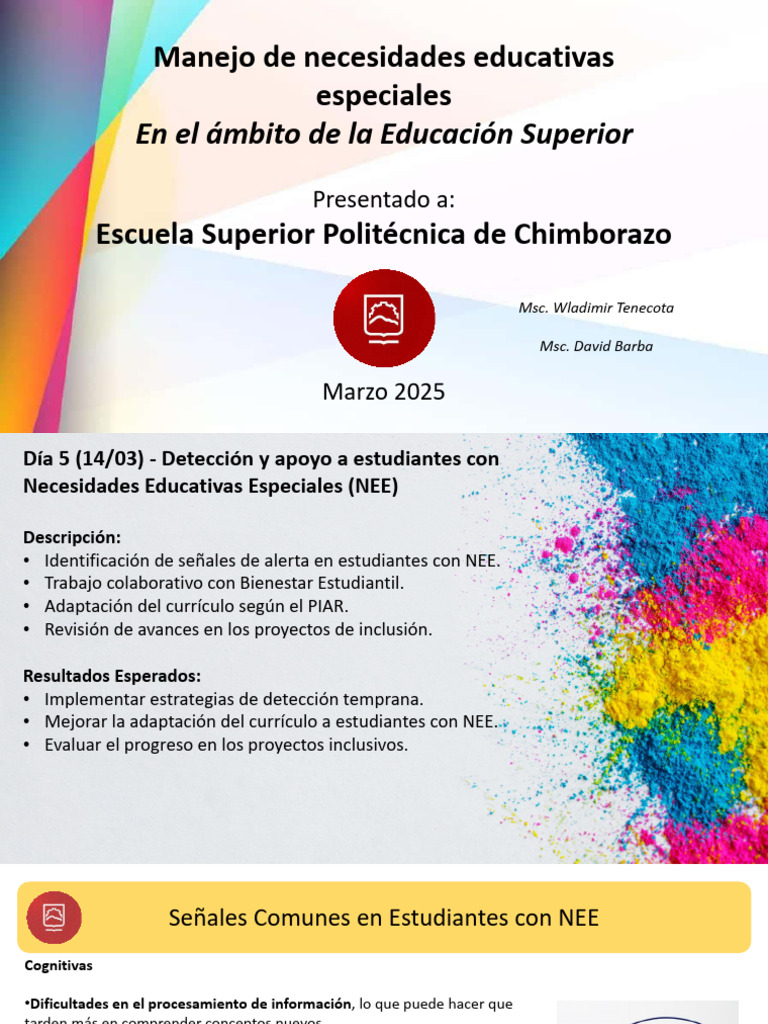 Detección y Apoyo a Estudiantes con NEE | PDF | Comunicación | Plan de ...