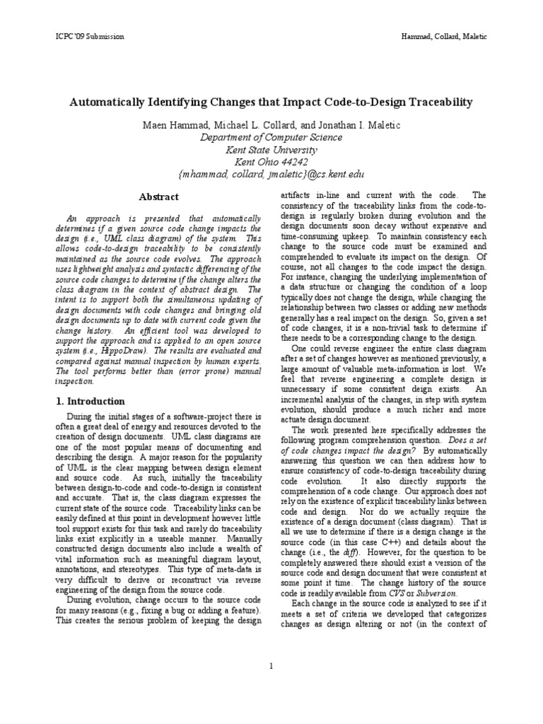 Code Change Impact on UML Design | PDF | File Format | X Path