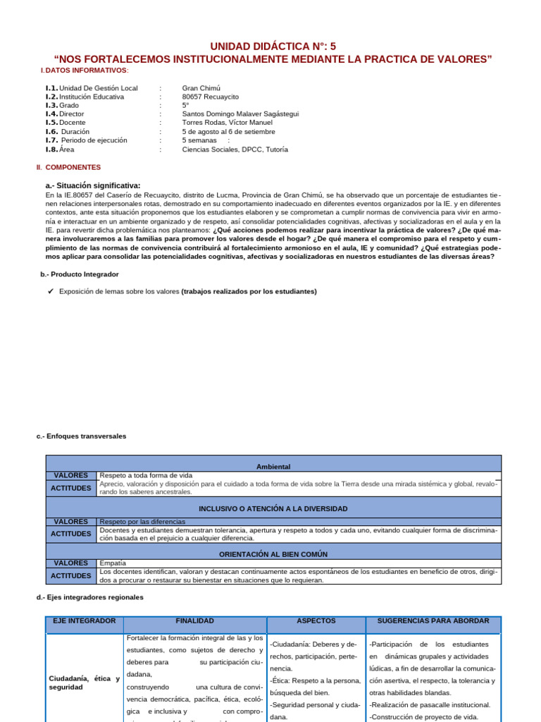 Unidad V 5 | PDF | Aprendizaje | Derechos humanos