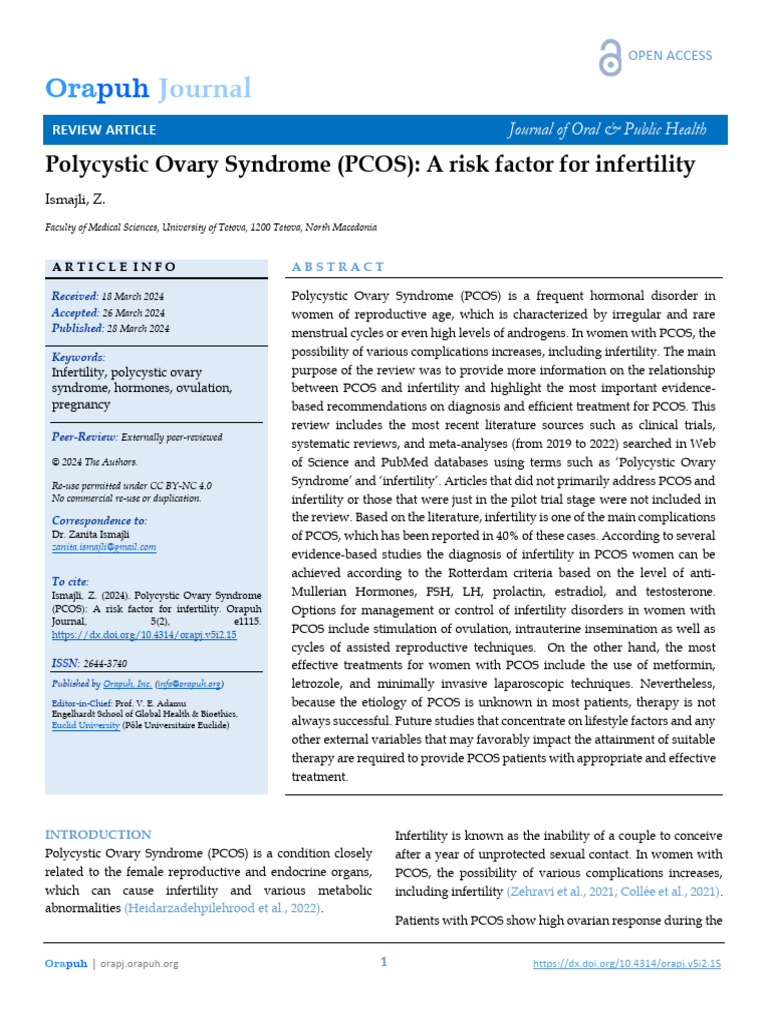 PCOS and Infertility: Key Insights | PDF | Polycystic Ovary Syndrome ...