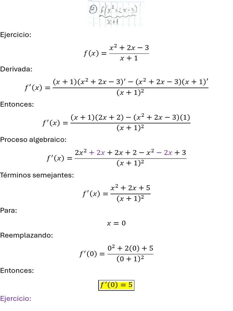 Derivadas de Funciones Racionales | PDF | Aritmética | Números