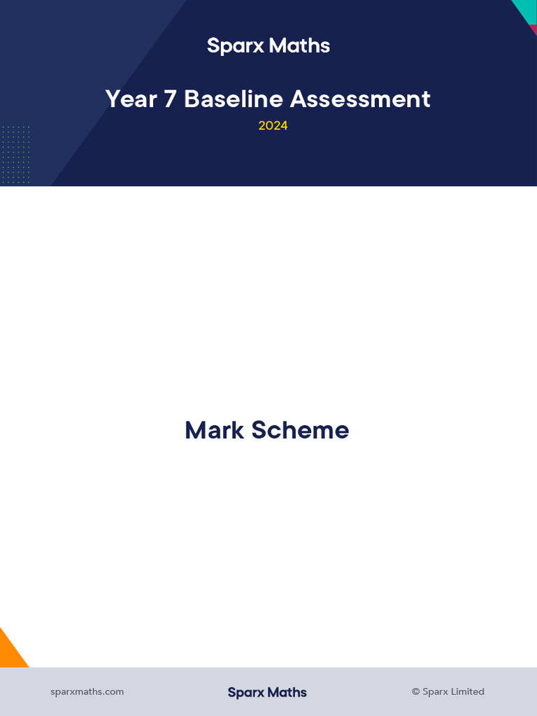 Year 7 Sparx Maths Assessment Marking | PDF | Mathematics | Arithmetic