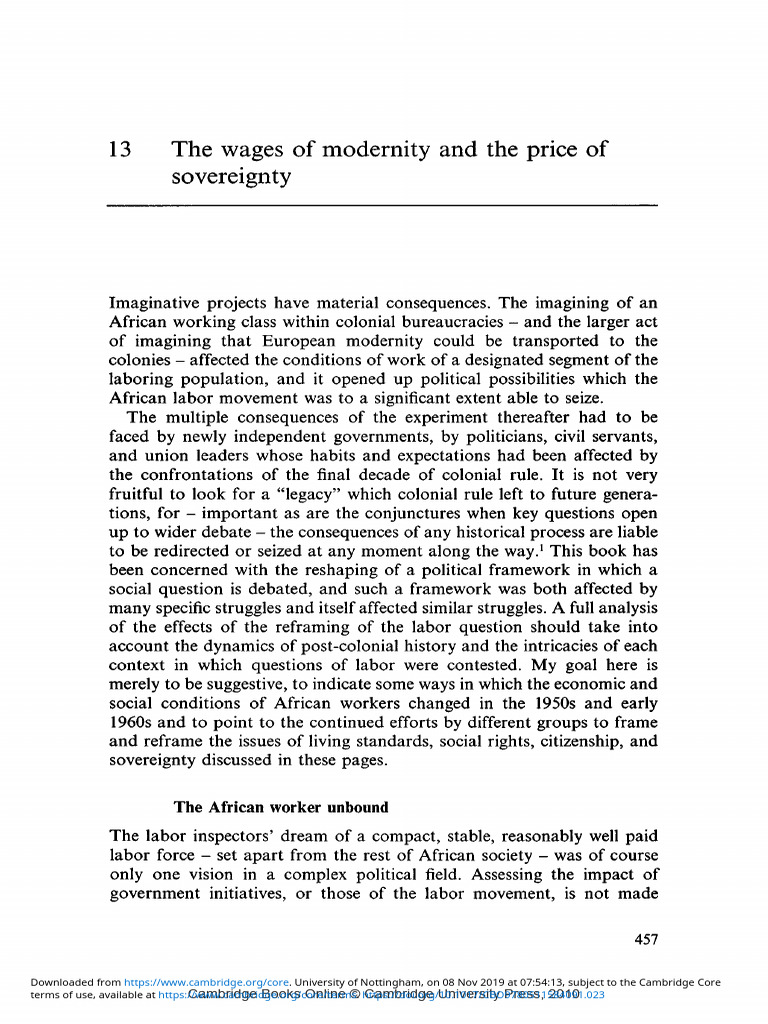 Cooper, Frederick - Decolonization and African Society - The Wages of ...