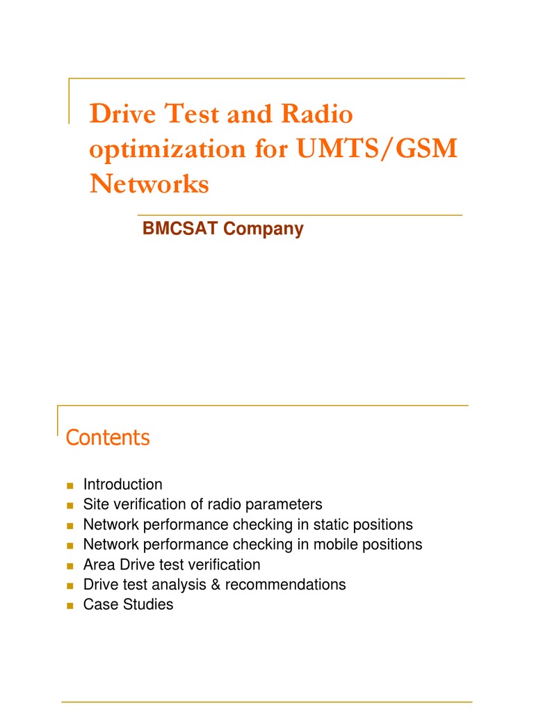 UMTS/GSM Drive Test Optimization Guide | PDF