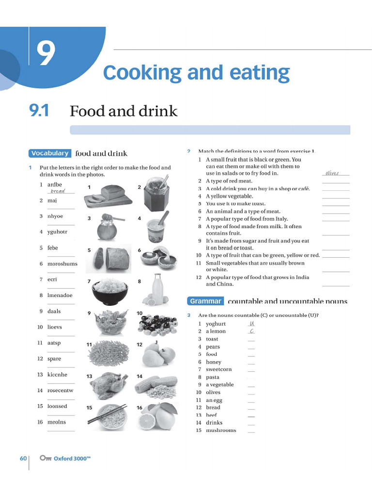 Unit 9 Cooking and Eating Practice | PDF