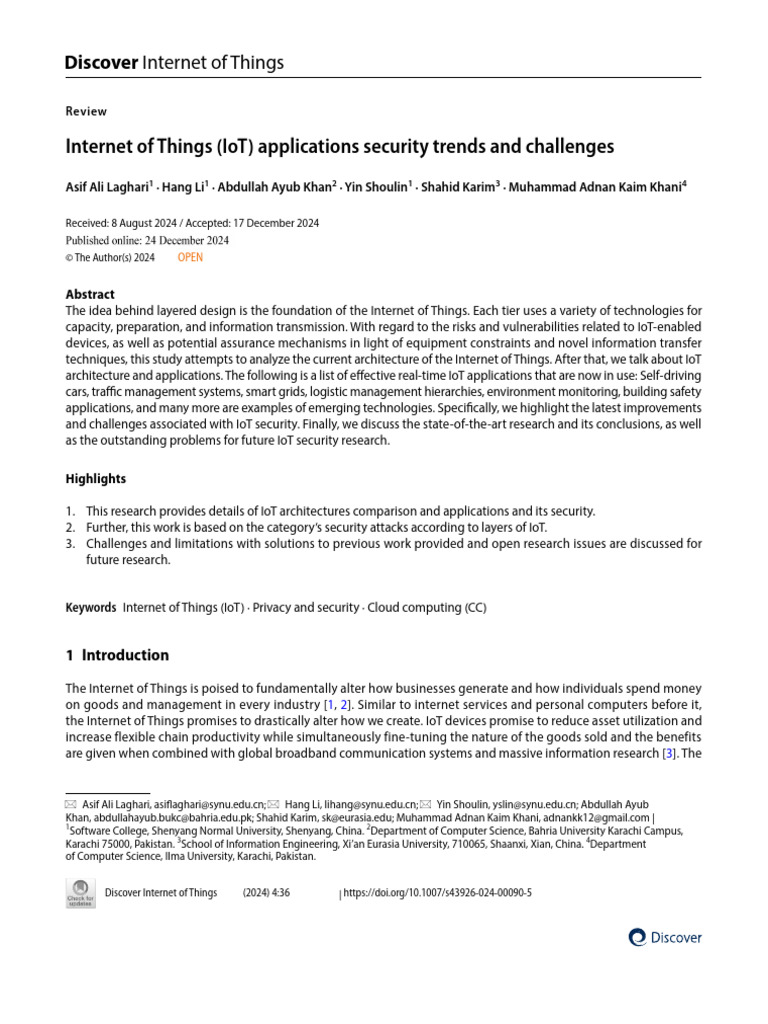 7 Internet of Things IoT Applications Security Trends and Challenges ...
