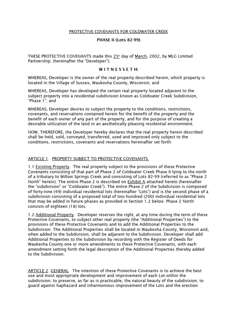 Coldwater IIb Covenants | PDF | Stormwater | Easement