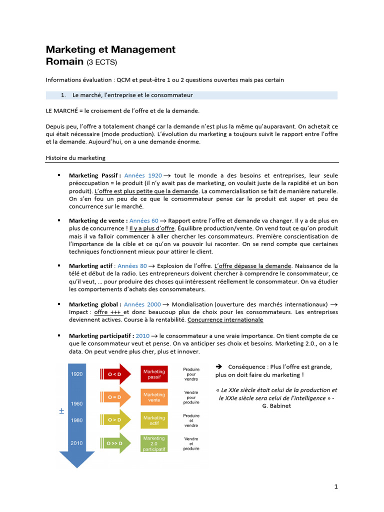 Évolution du Marketing et Management | PDF | Commercialisation | Marque