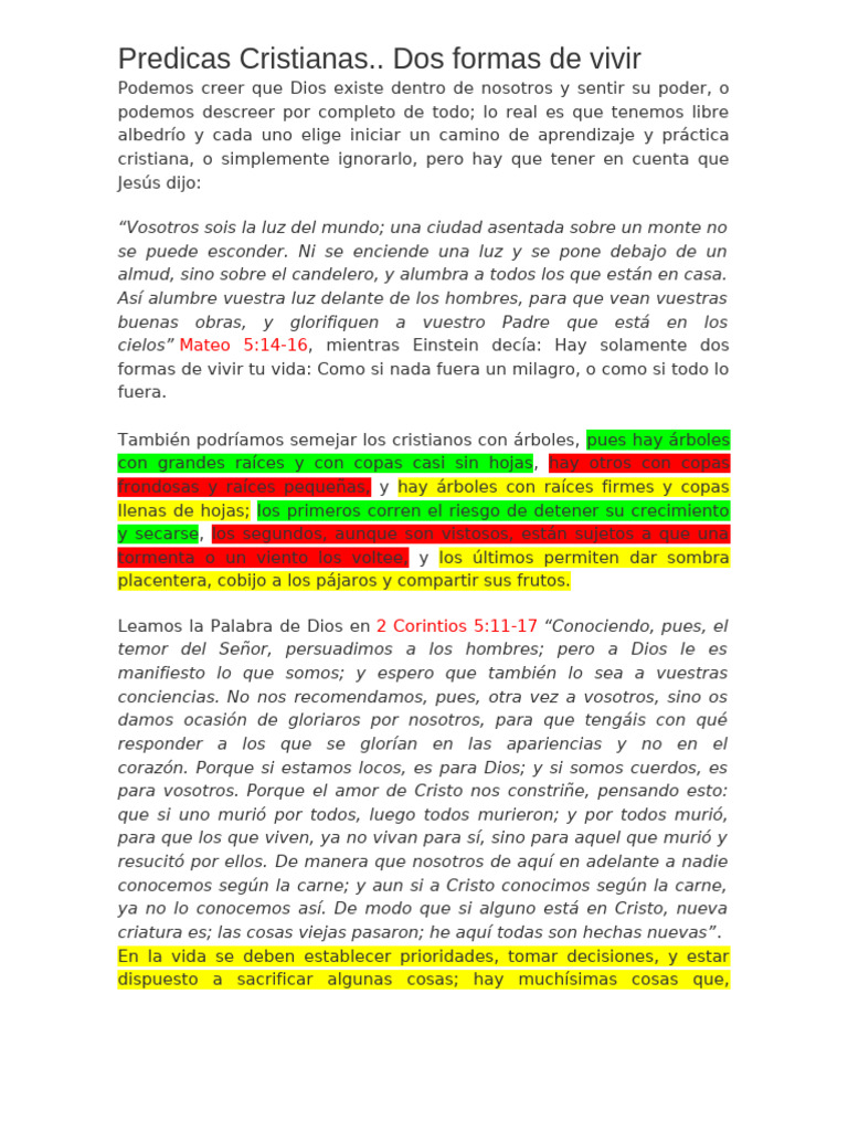 Dos Caminos en la Vida Cristiana | PDF | Teología | Creencia religiosa ...