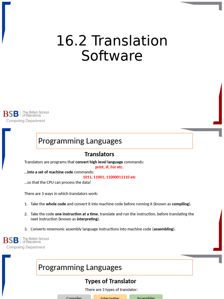 Types of Programming Language Translators | PDF | Source Code ...