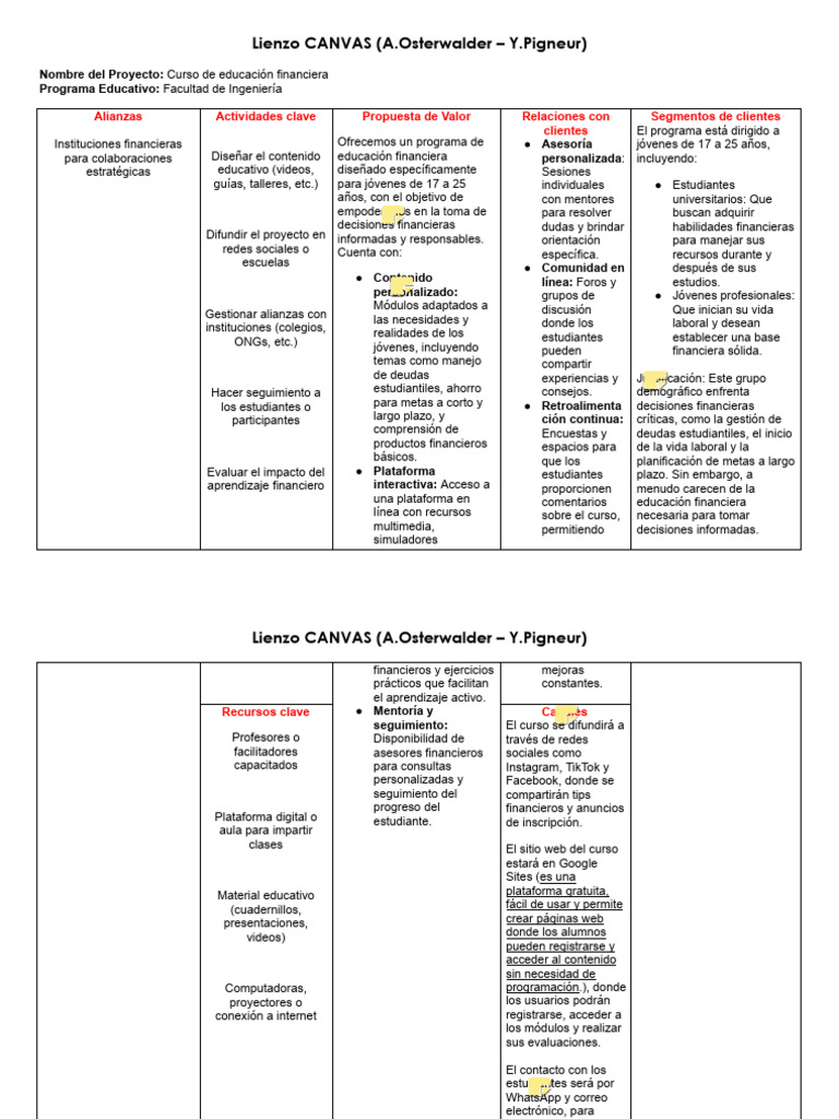 Lienzo+canvas+-+Equipo+C+-+Grupo+776+ (25-04-25) .Docx 90-100 | PDF ...