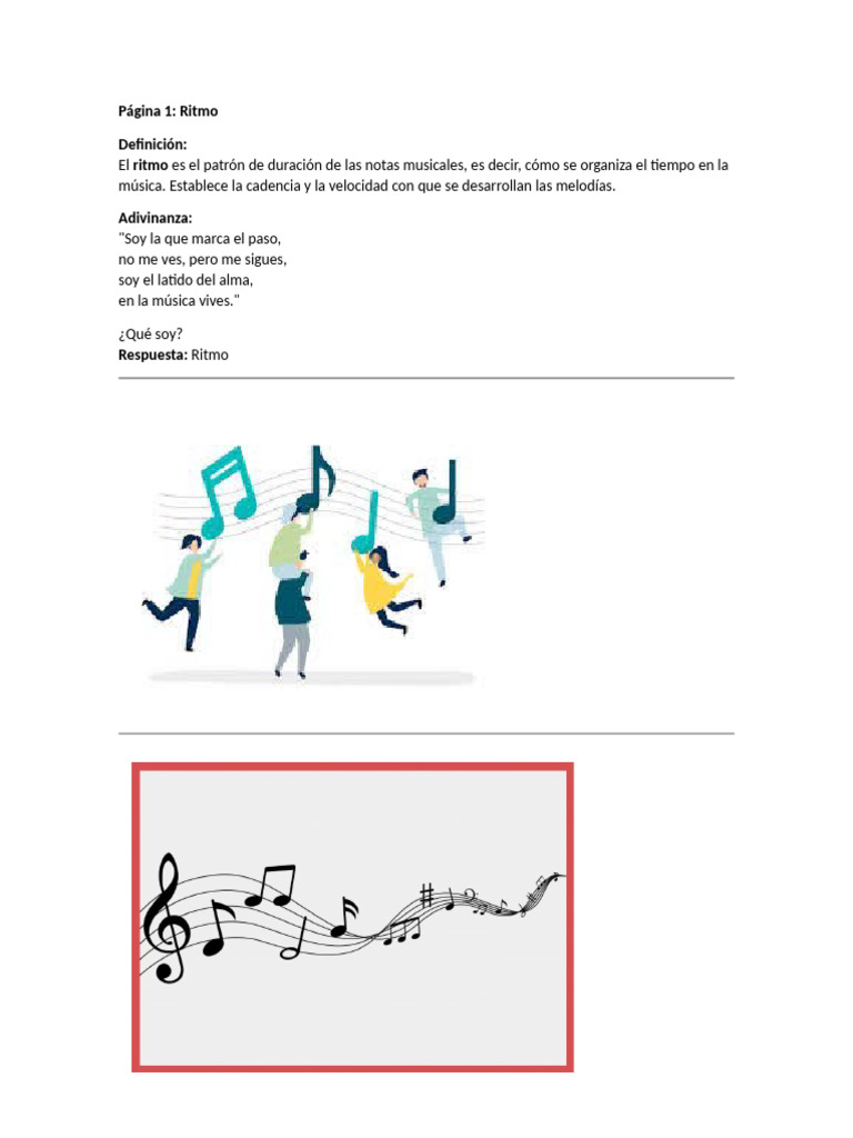 Definición y Adivinanza del Ritmo Musical | PDF