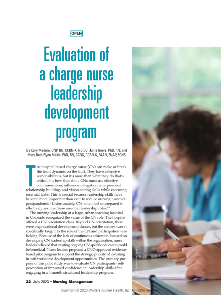 Charge Nurse Leadership Program Evaluation | PDF | Leadership | Nursing