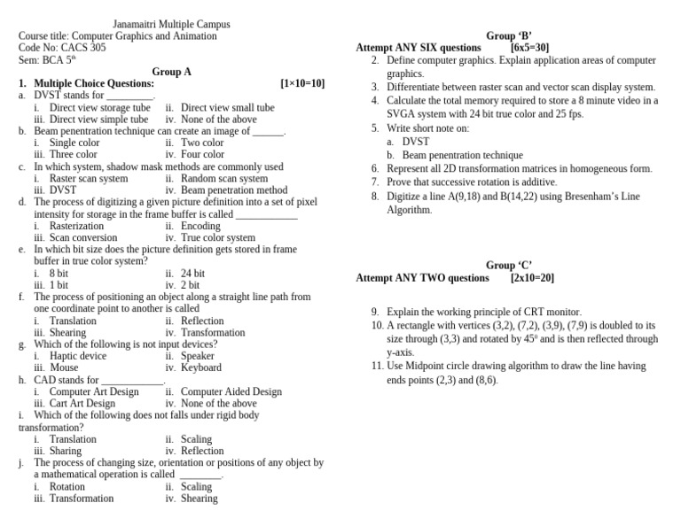 Understanding DVST in Computer Graphics | PDF | Computer Graphics ...