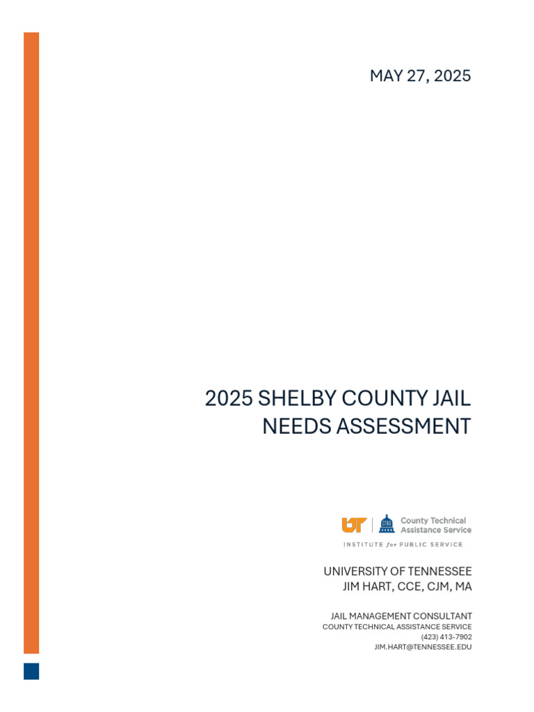 2025 Shelby County Jail Needs Assessment PDF Prison Probation