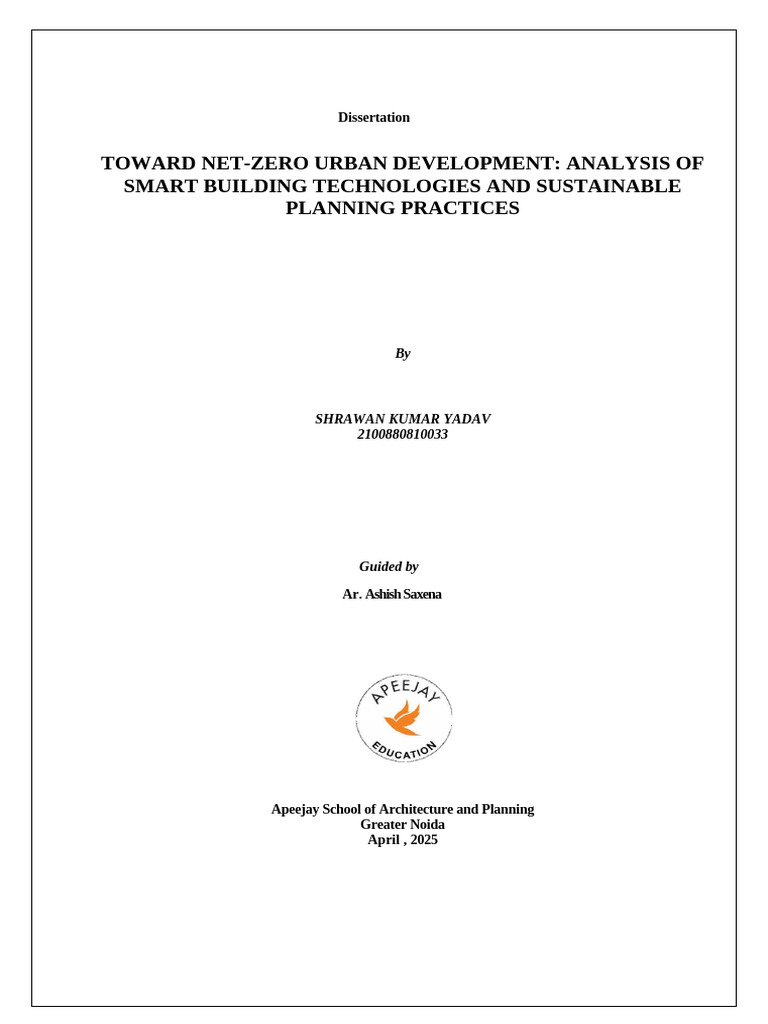 Toward Net-Zero Urban Development Analysis of Smart Building ...