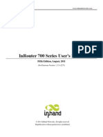 Inrouter 700 Series User'S Manual: Fifth Edition, August, 2011