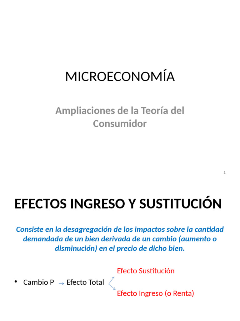Diapos. Unidad 3 - Efectos Ingreso y Sustitución | PDF | Excedente ...