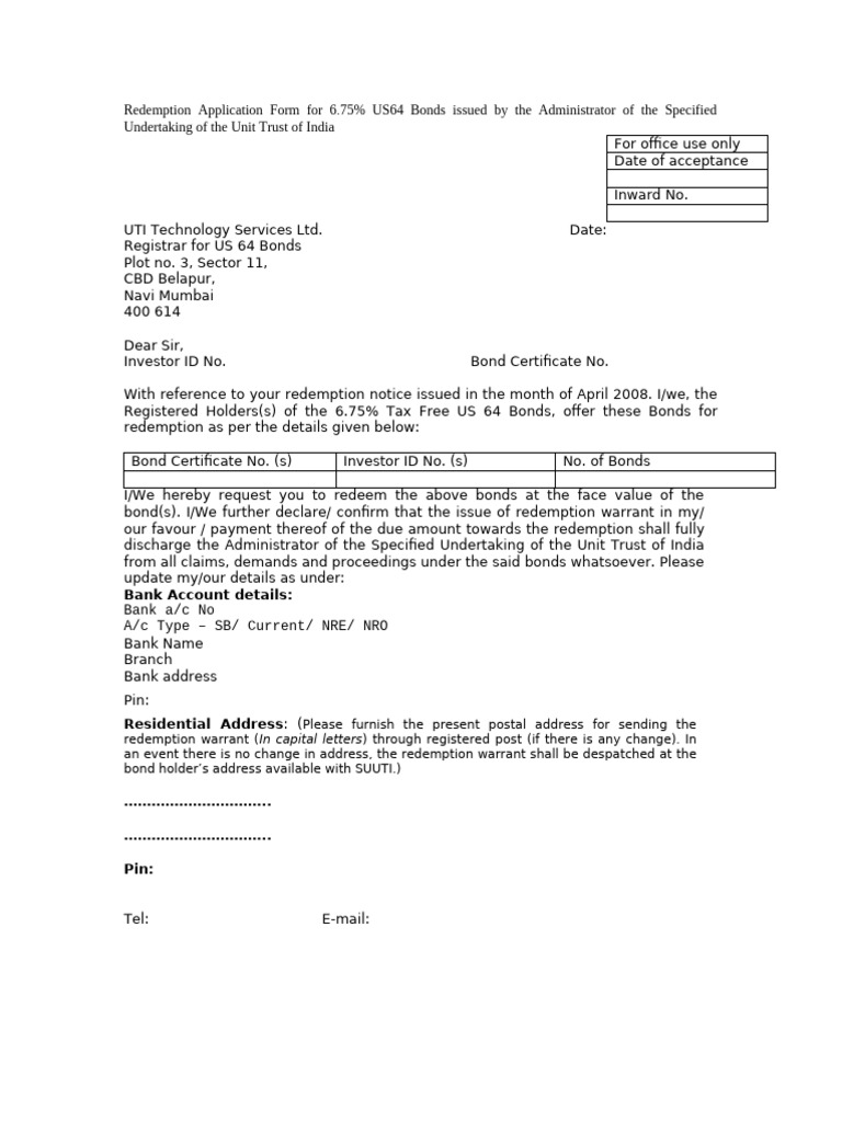 Us64 Red Form | PDF