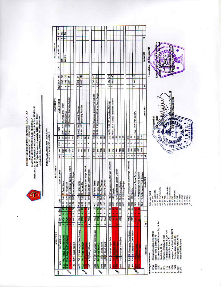 Roster Kuliah | PDF