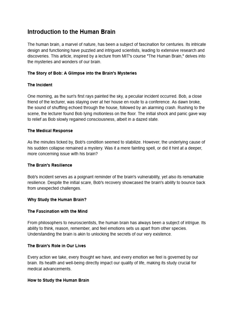 MIT 9.13 The Human Brain | PDF | Brain | Human Behavior