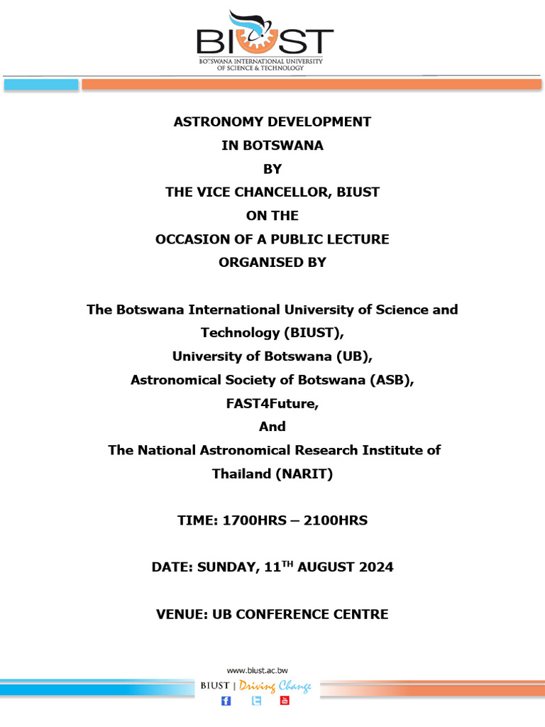 Sun 11 Speech Astronomy Projects VC BIUST | PDF | Observational ...