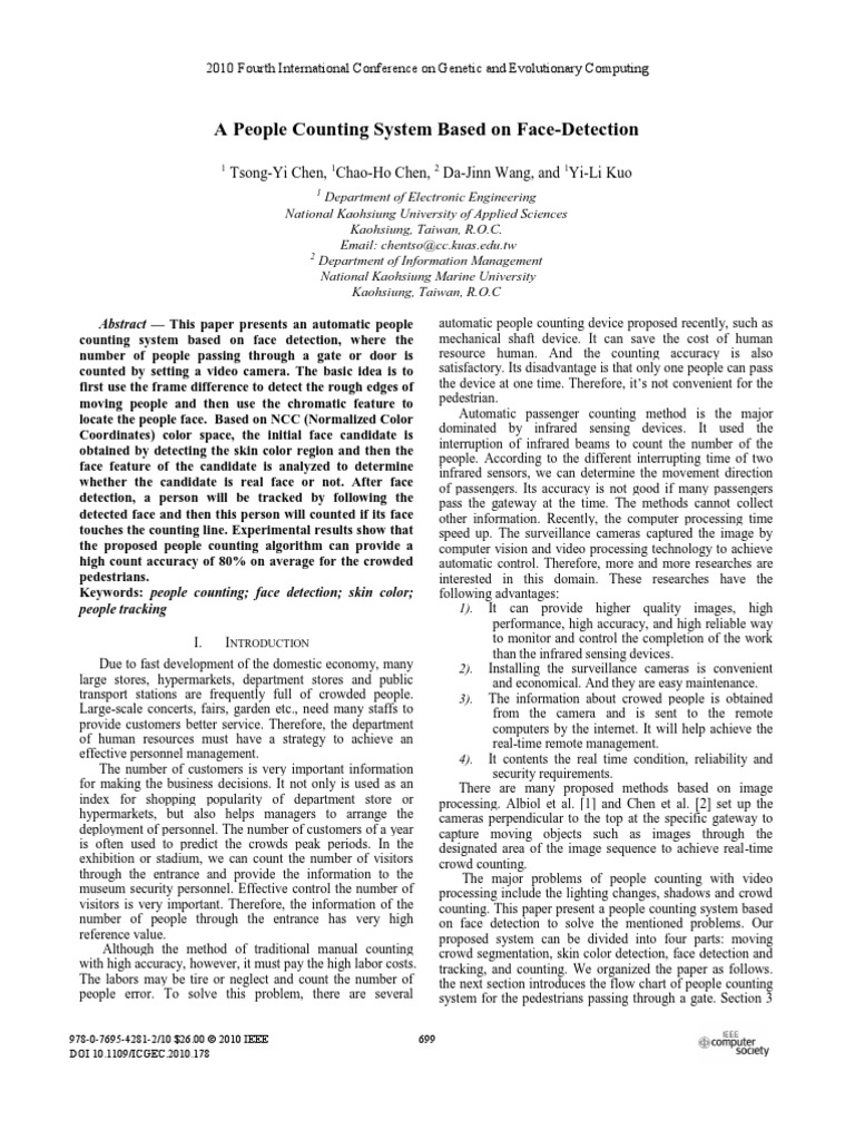 A People Counting System Based On Face-Detection | PDF | Image ...