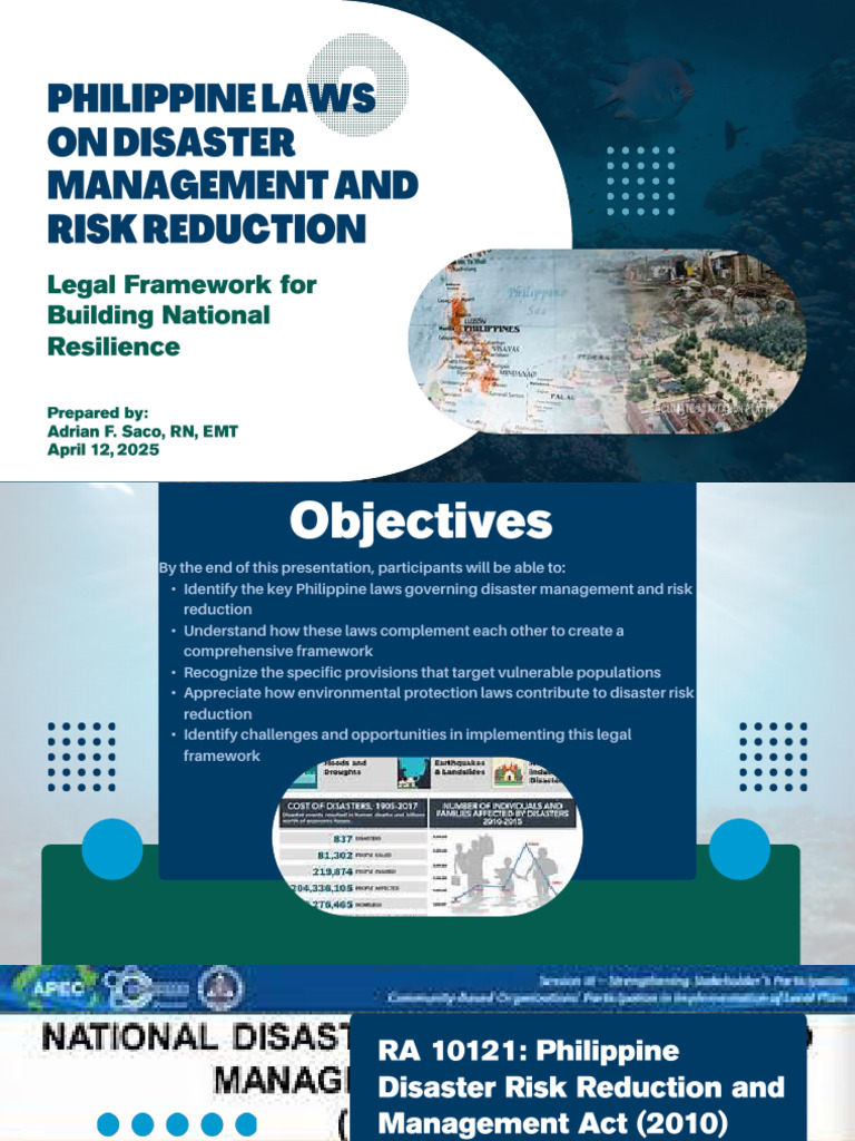 Philippine Disaster Management Laws Overview | PDF