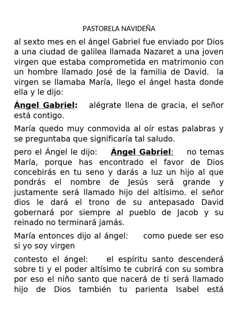 Pastorela Navideña: El Nacimiento de Jesús | PDF | María, madre de ...