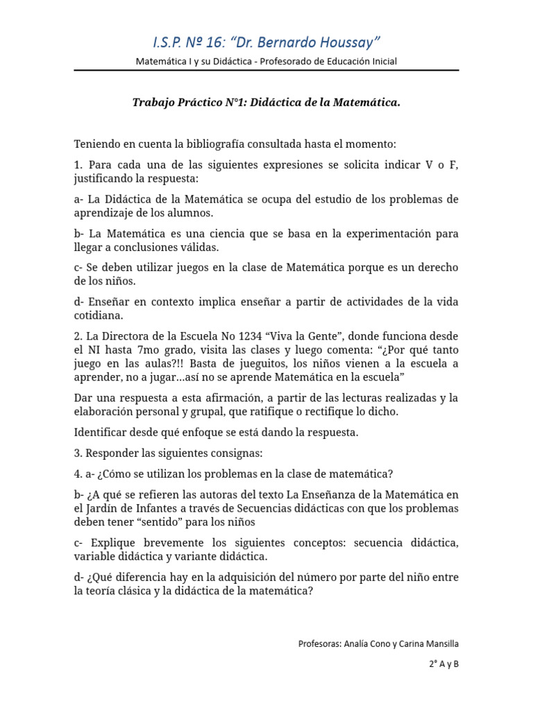 Didáctica de la Matemática en Educación Inicial | PDF