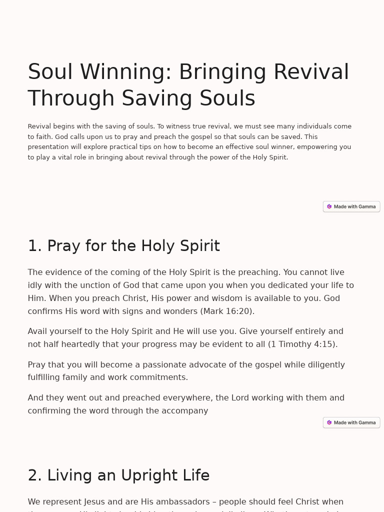 Soul Winning Bringing Revival Through Saving Souls | PDF | Jesus ...