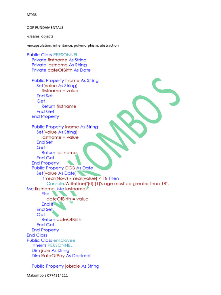 Oop Fundamentals | PDF | Computer Programming | Object Oriented Programming