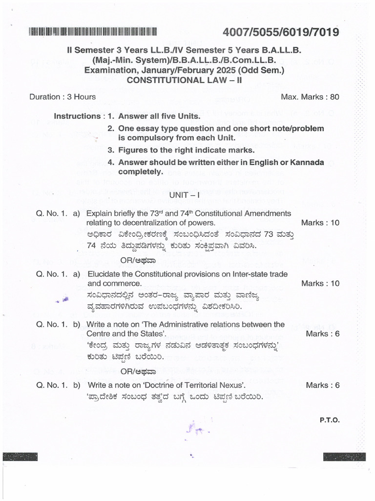 Constitutional Law II Exam Questions | PDF | Political Science | Common Law