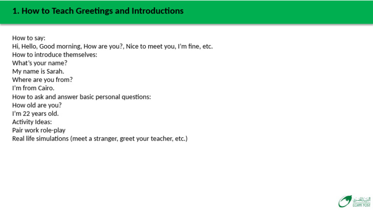 Teach Greetings and Introductions | PDF