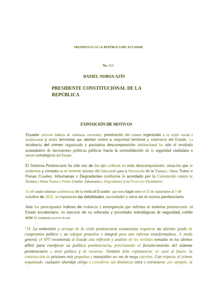 Crisis de Seguridad y Crimen en Ecuador | PDF | Estado (política) | Ecuador