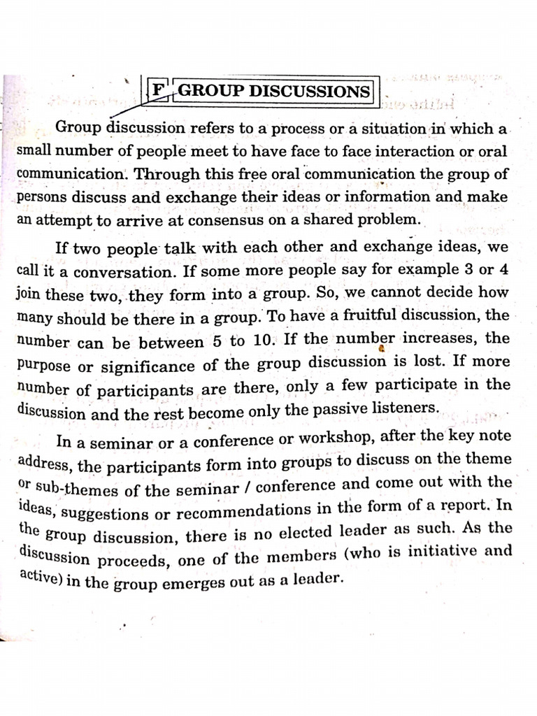 Group Discussions | PDF