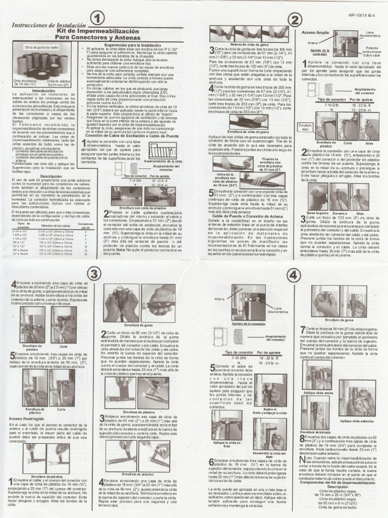 Installation Instructions - Weatherproofing Kit For Connectors and ...