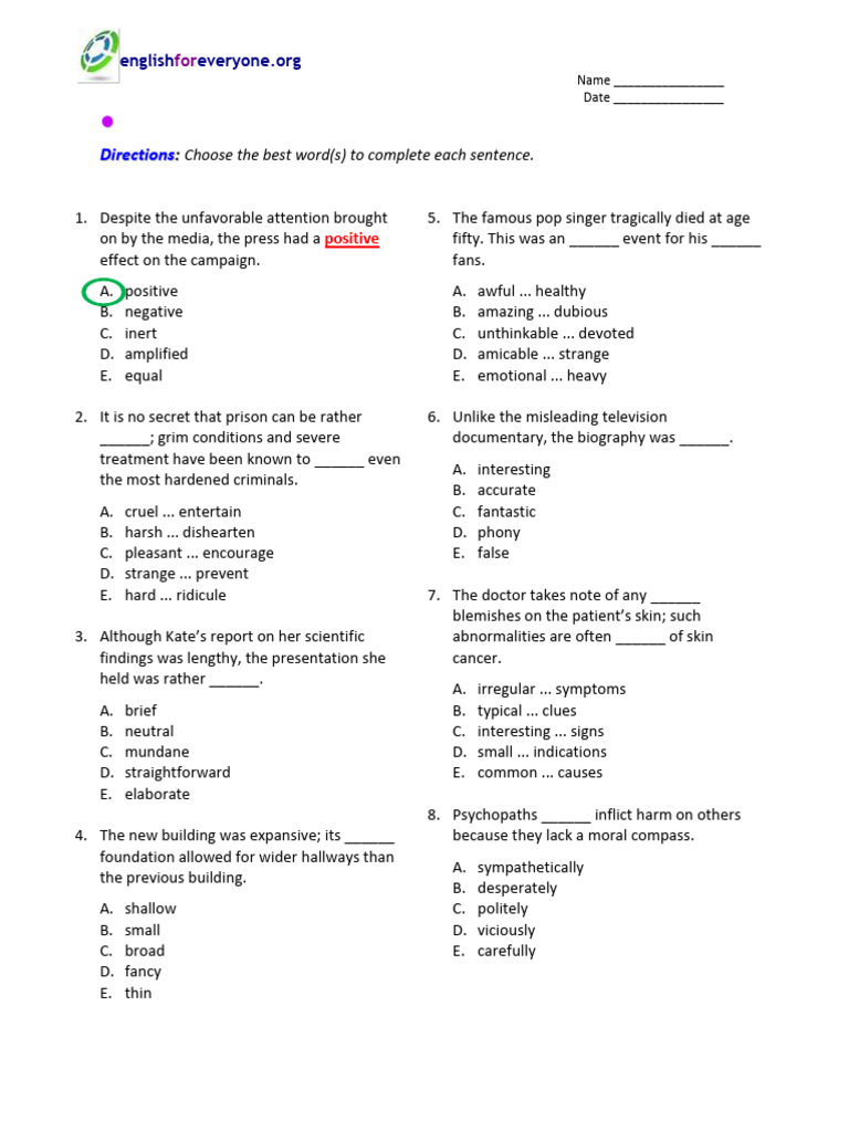 Sentence Completion Practice Test | PDF | Crimes | Crime & Violence