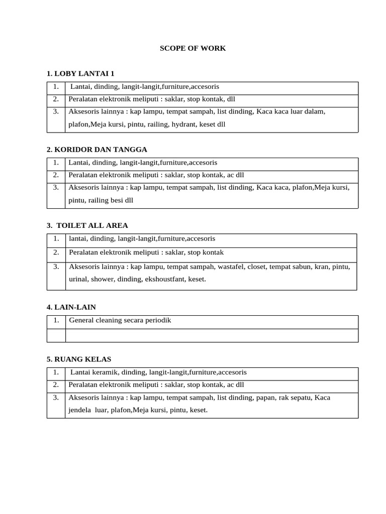 Scope of Work | PDF