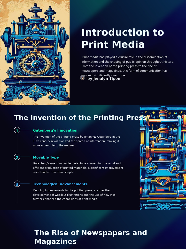 Evolution of Print Media History | PDF | Printing Press | Mass Media